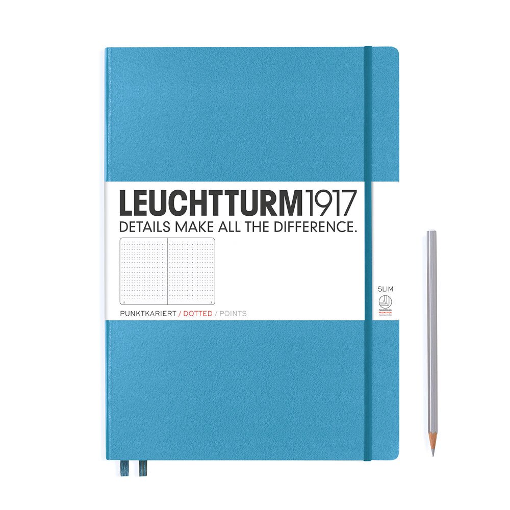 Leuchtturm 1917 Master Slim A4+ Hardcover Notebook 121ct – Nordic Blue – Dotted